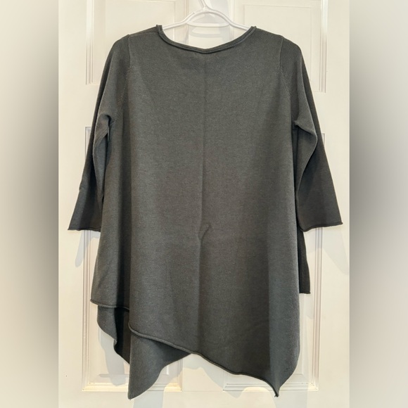 Joan Vass Studio Oversized Asymmetric Tunic – Dark Sage Green – Size M - Picture 3 of 14